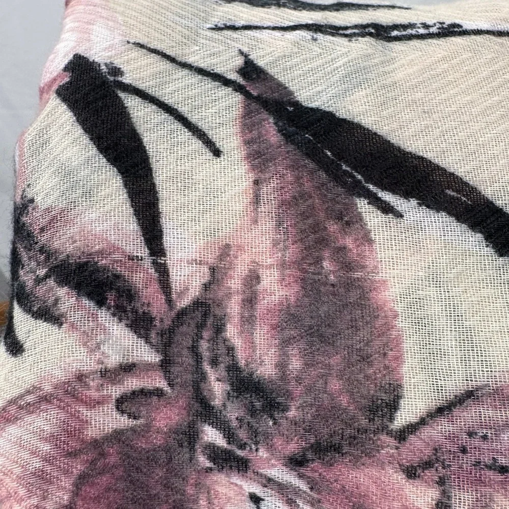 Vince Camuto Kimono Wrap Women One Size Blush Floral Good Sheer Open Front Layer